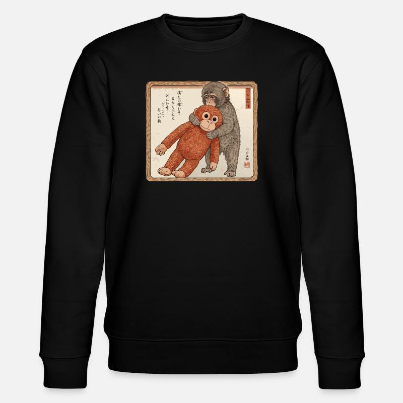 Ukiyo-e Baby Monkey Punch - Stanley/Stella Unisex Bio-Sweatshirt CHANGER  - Schwarz