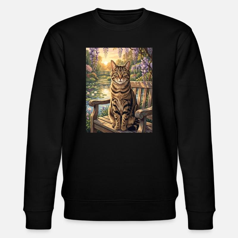 Tigerkette im ruhigen Blaubaumgarten - Stanley/Stella Unisex Bio-Sweatshirt CHANGER  - Schwarz