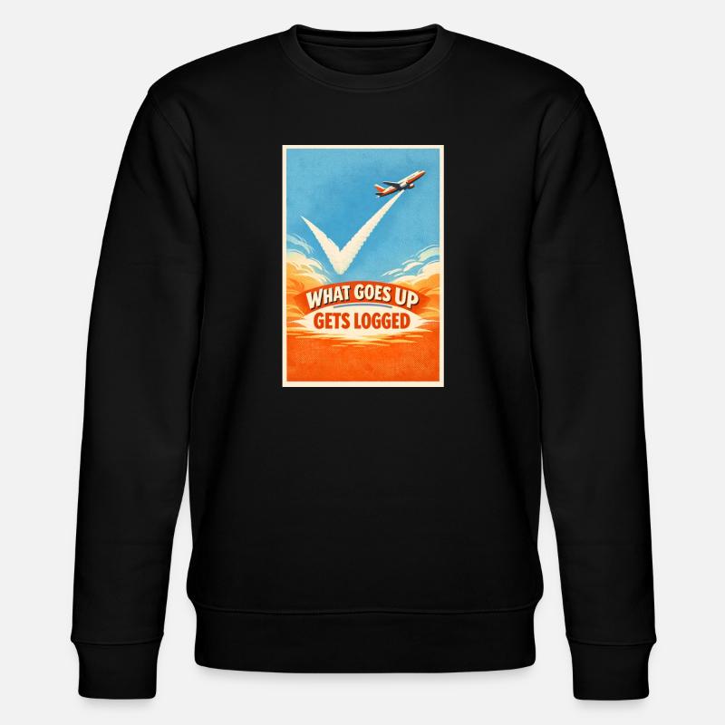 Was hochgeht wird geloggt | Plane Spotter - Stanley/Stella Unisex Bio-Sweatshirt CHANGER - Schwarz