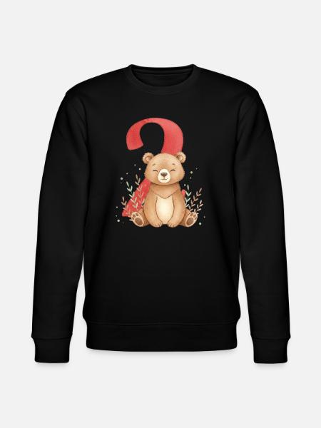 Cuddly bear with number 2 - Stanley/Stella CHANGER Unisex Organic Sweatshirt - black