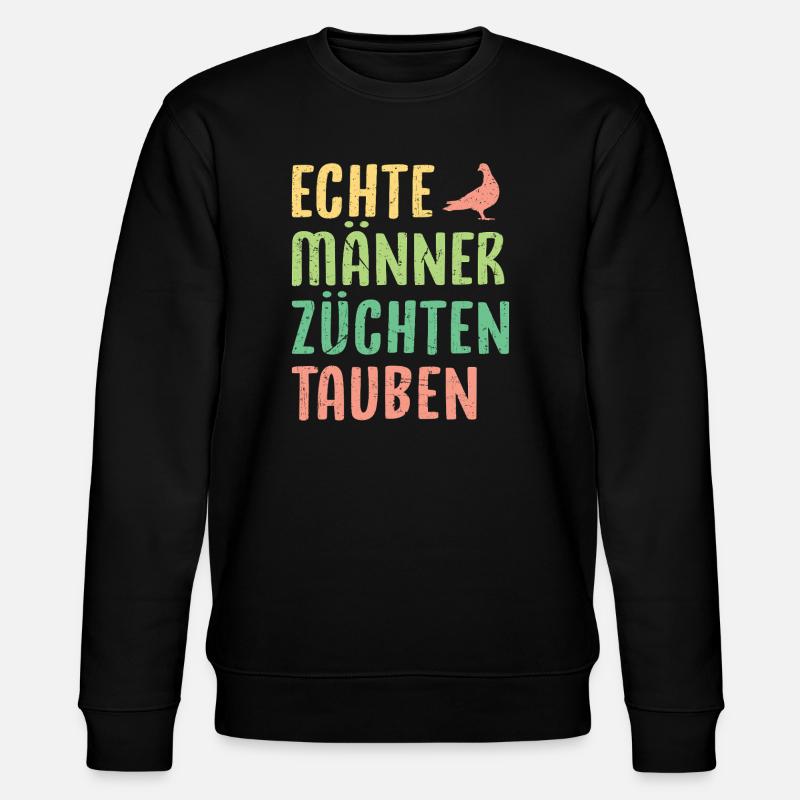 Taubenzüchter Spruch Lustig Taubenflüsterer - Stanley/Stella Unisex Bio-Sweatshirt CHANGER  - Schwarz