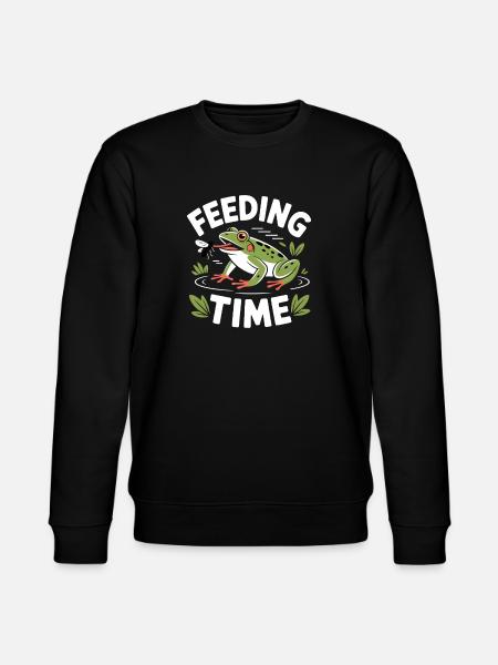 Feeding Time Frog Terraristics - Stanley/Stella CHANGER Unisex Organic Sweatshirt - black