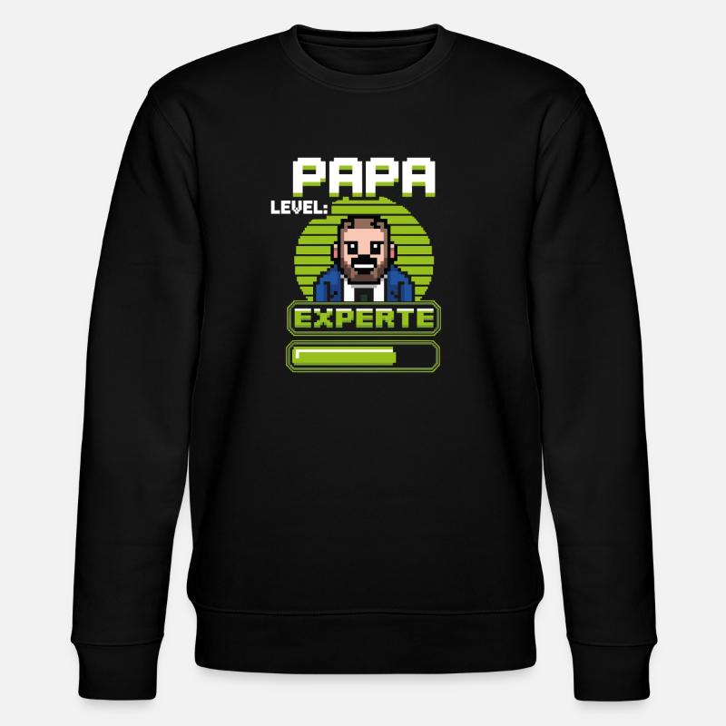 Gamer Papa Level Experte Design - Stanley/Stella Unisex Bio-Sweatshirt CHANGER  - Schwarz