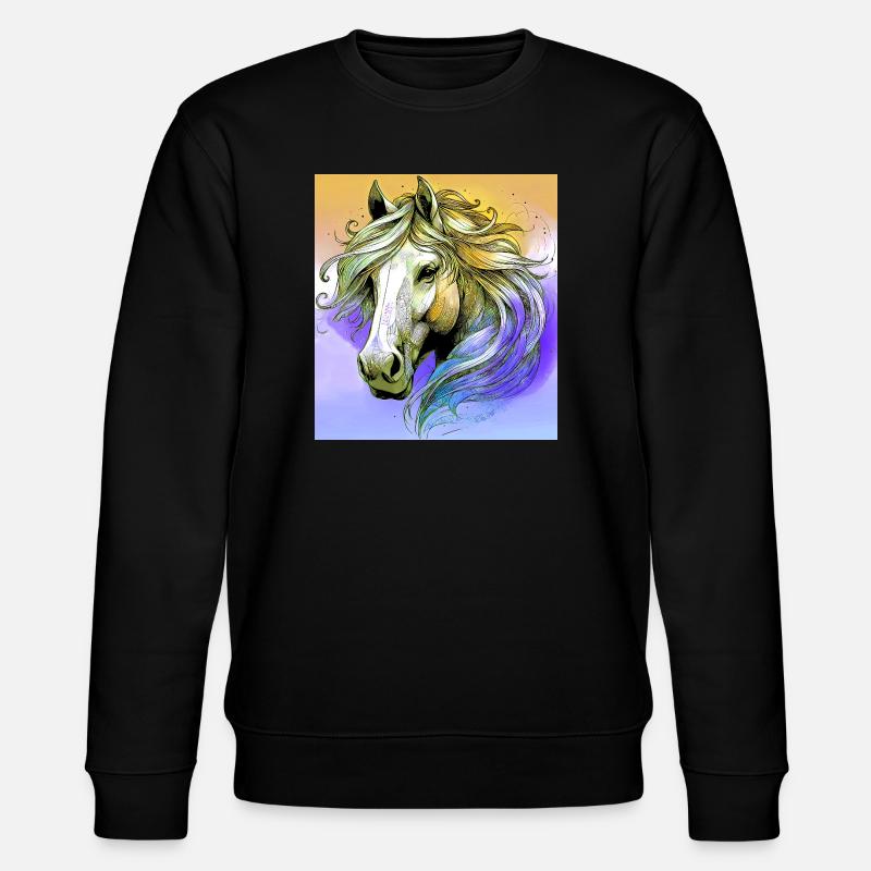 Pferd - Stanley/Stella Unisex Bio-Sweatshirt CHANGER  - Schwarz