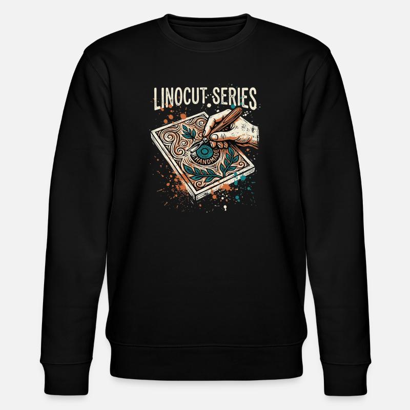 Linocut Series - Stanley/Stella Unisex Bio-Sweatshirt CHANGER  - Schwarz