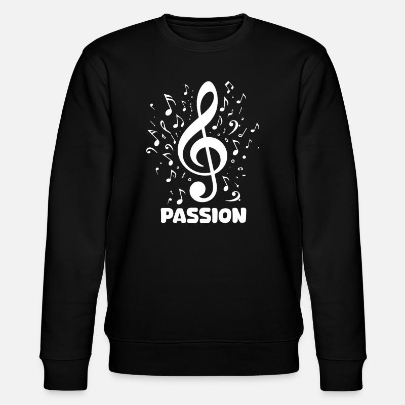 PASSION Notenschlüssel Musik Design - Stanley/Stella Unisex Bio-Sweatshirt CHANGER  - Schwarz