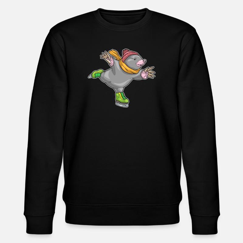 Maulwurf Eislaufen Schlittschuhe Wintersport - Stanley/Stella CHANGER Unisex Organic Sweatshirt - black