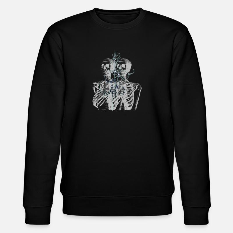 Glitch Skeleton Melt Dark Aesthetic Design - Stanley/Stella Unisex Bio-Sweatshirt CHANGER - Schwarz