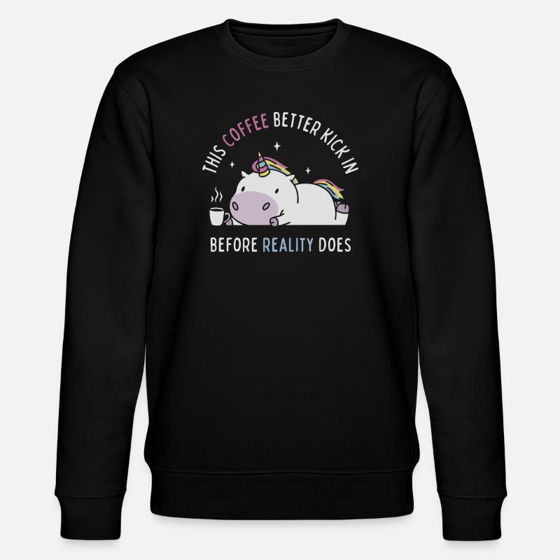 Coffee Before Reality - Stanley/Stella CHANGER Unisex Organic Sweatshirt - black