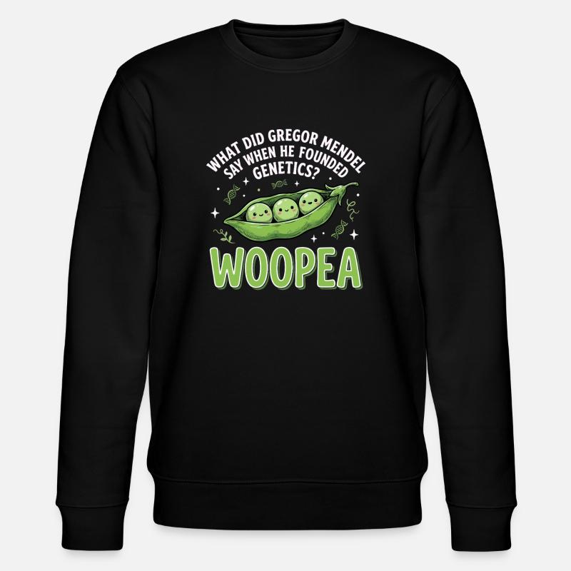 Pea Genetics Mendelwitz WOOPEA - Stanley/Stella CHANGER Unisex Organic Sweatshirt - black