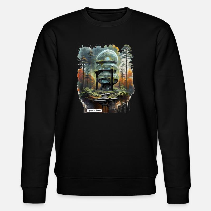 Raum in Woods Dome - Stanley/Stella Unisex Bio-Sweatshirt CHANGER  - Schwarz