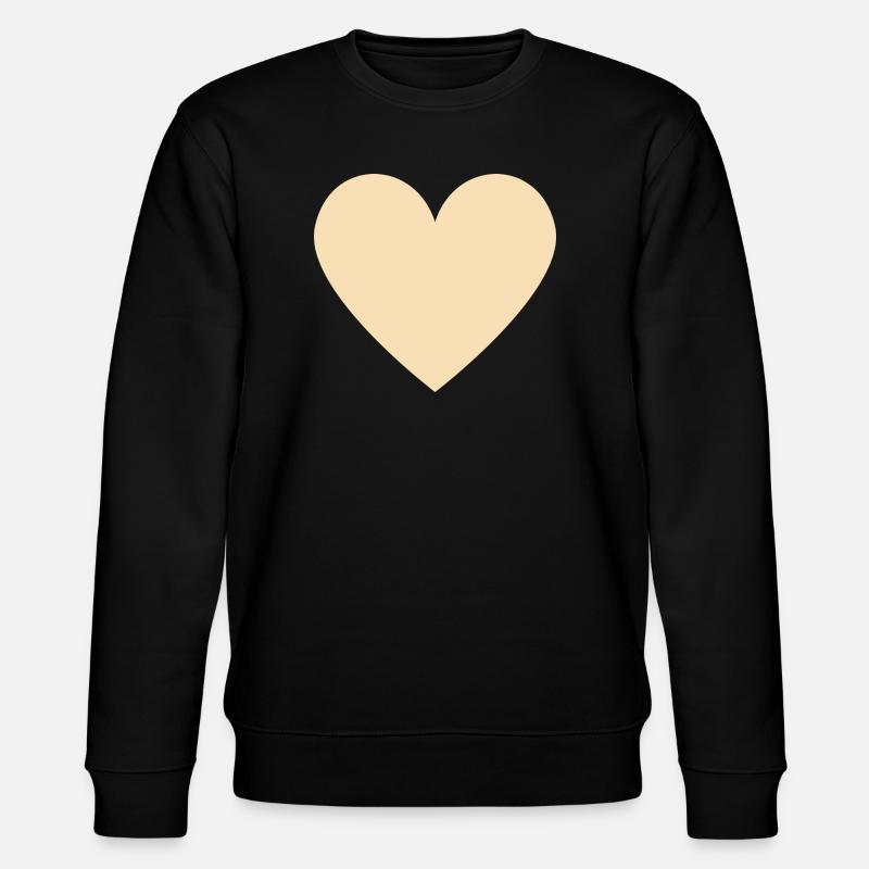Beiges Herz - minimalistischer Look - Stanley/Stella Unisex Bio-Sweatshirt CHANGER  - Schwarz