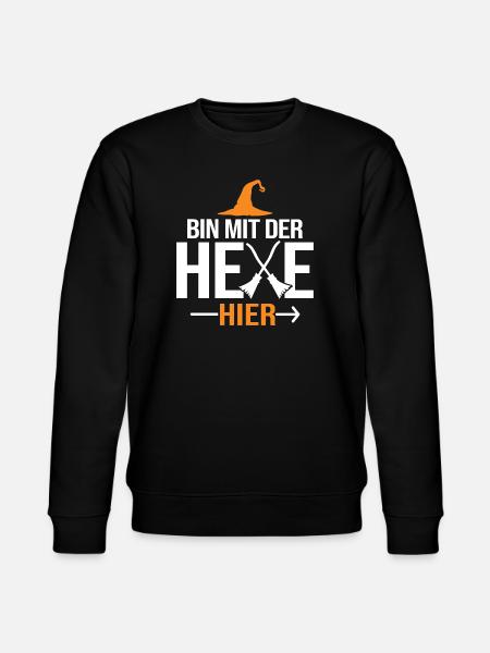 Bin mit der Hexe Hier - Stanley/Stella Unisex Bio-Sweatshirt CHANGER - Schwarz