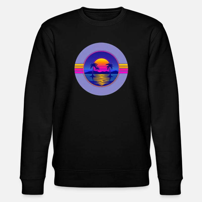 Sunset Neon Palms Circle - Sweat bio CHANGER Stanley/Stella Unisexe - noir