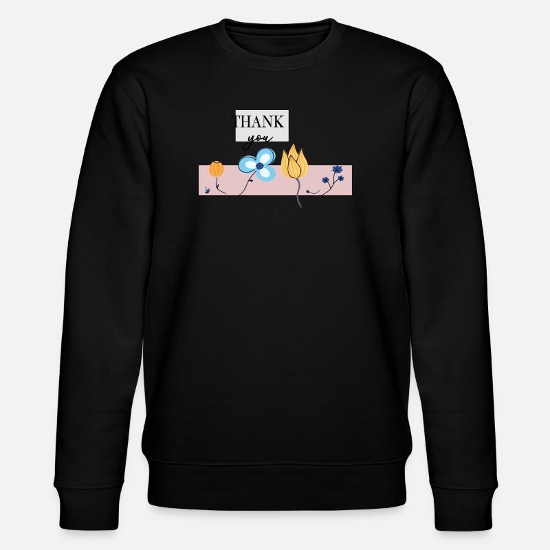 Danke Blumengruß  - Stanley/Stella Unisex Bio-Sweatshirt CHANGER  - Schwarz