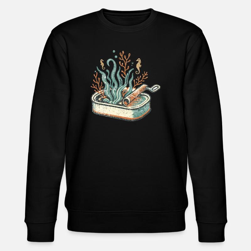 Seaweed Scroll Pan Art - Stanley/Stella CHANGER Unisex Organic Sweatshirt - black
