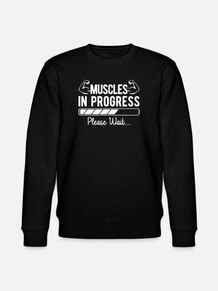 Powerlifting Bodybuilder Muscles In Progress Gym - Stanley/Stella CHANGER Unisex Organic Sweatshirt - black