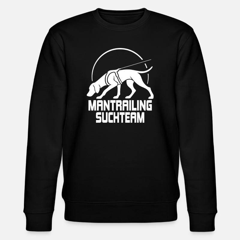 Vizsla Mantrailing Suchteam Hunde Hund Wilsigns - Stanley/Stella Unisex Bio-Sweatshirt CHANGER  - Schwarz