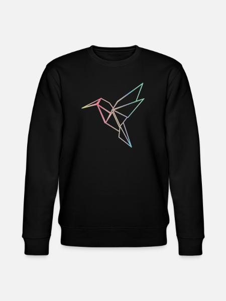Geometric Hummingbird Lines Design - Stanley/Stella CHANGER Unisex Organic Sweatshirt - black