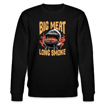 BBQ Grilling Meat Smoking Barbecue - Stanley/Stella CHANGER Unisex Organic Sweatshirt - black - Front - Nik (191cm) & Marisol (170cm)