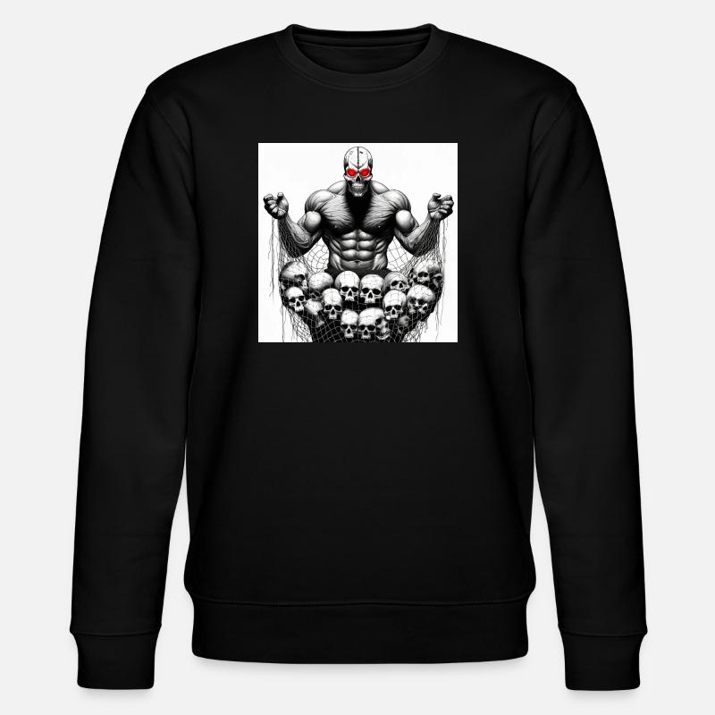 Muscular Net Skulls - Stanley/Stella CHANGER Unisex Organic Sweatshirt - black