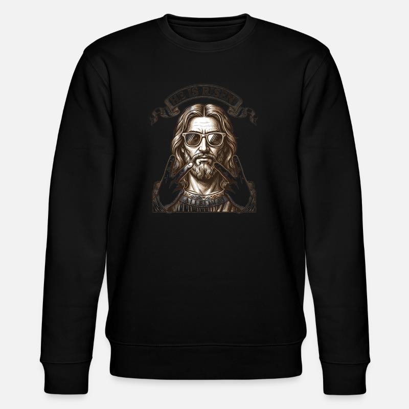He Is Risen Alleluia Graphic - Stanley/Stella CHANGER Unisex Organic Sweatshirt - black