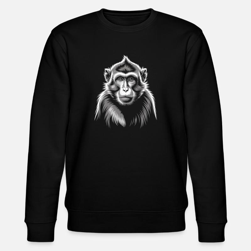 Grauer Affe - Stanley/Stella Unisex Bio-Sweatshirt CHANGER  - Schwarz