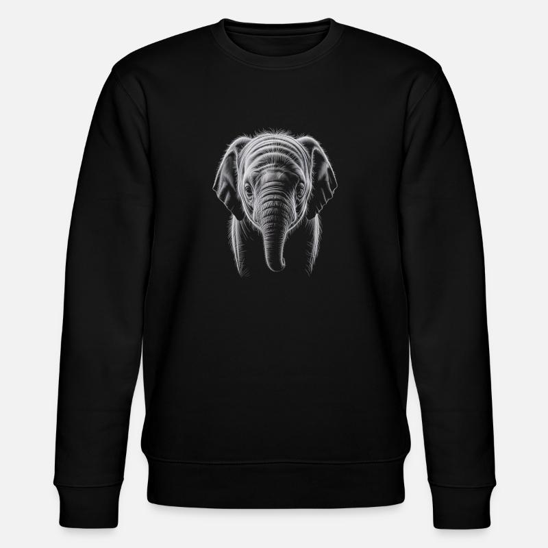 Elephant Head - Stanley/Stella CHANGER Unisex Organic Sweatshirt - black