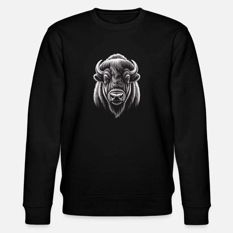 Illustration de la tête de buffle - Sweat bio CHANGER Stanley/Stella Unisexe - noir
