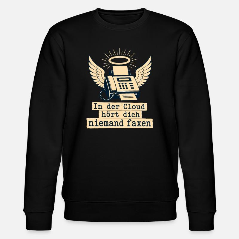 In Der Cloud Niemand Faxen. - Stanley/Stella Unisex Bio-Sweatshirt CHANGER  - Schwarz