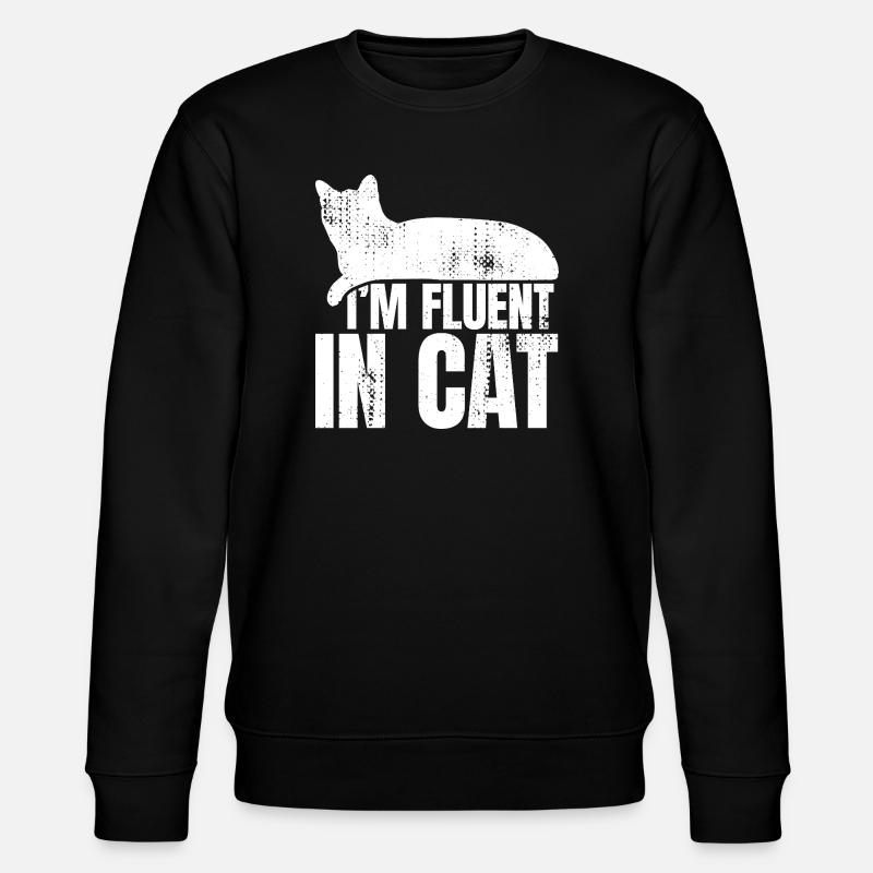 Ich spreche fließend Katze - Stanley/Stella Unisex Bio-Sweatshirt CHANGER  - Schwarz