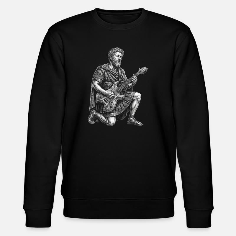 Marcus Aurelius spielt Gitarre - Stanley/Stella Unisex Bio-Sweatshirt CHANGER - Schwarz