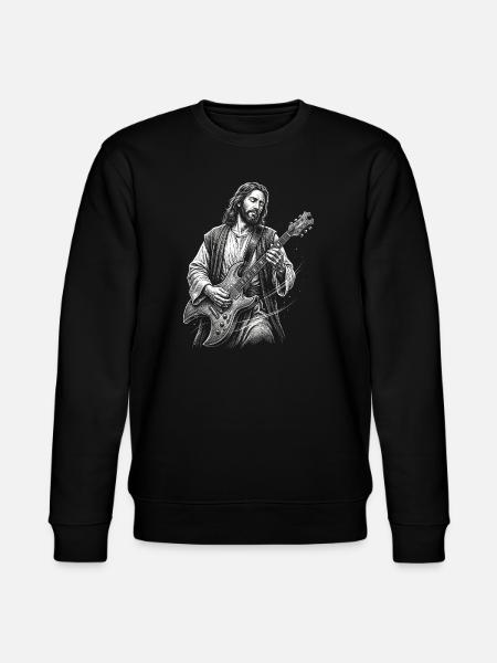Jesus Christ plays guitar - Stanley/Stella CHANGER Unisex Organic Sweatshirt - black