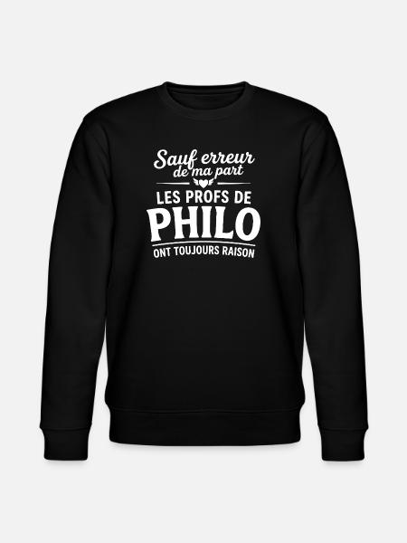 Philo Profs Toujours Raisons - Sweat bio CHANGER Stanley/Stella Unisexe - noir