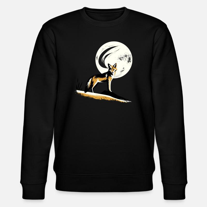 Jackal in the moonlight - Stanley/Stella CHANGER Unisex Organic Sweatshirt - black