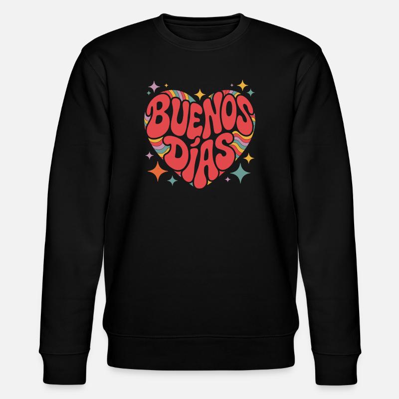 Groovy Buenos Dias Retro Heart - Sweat bio CHANGER Stanley/Stella Unisexe - noir