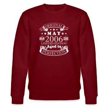 Original May 2006 Limited Edition - Stanley/Stella CHANGER Unisex Organic Sweatshirt - burgundy - Front - Nik (191cm) & Marisol (170cm)