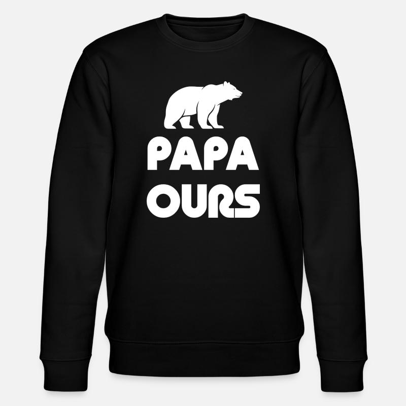 Papa Ours Silhouette - Stanley/Stella Unisex Bio-Sweatshirt CHANGER  - Schwarz
