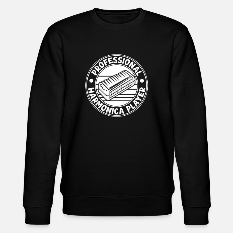 Harmonica Musican Professional Harmonica - Stanley/Stella CHANGER Unisex Organic Sweatshirt - black