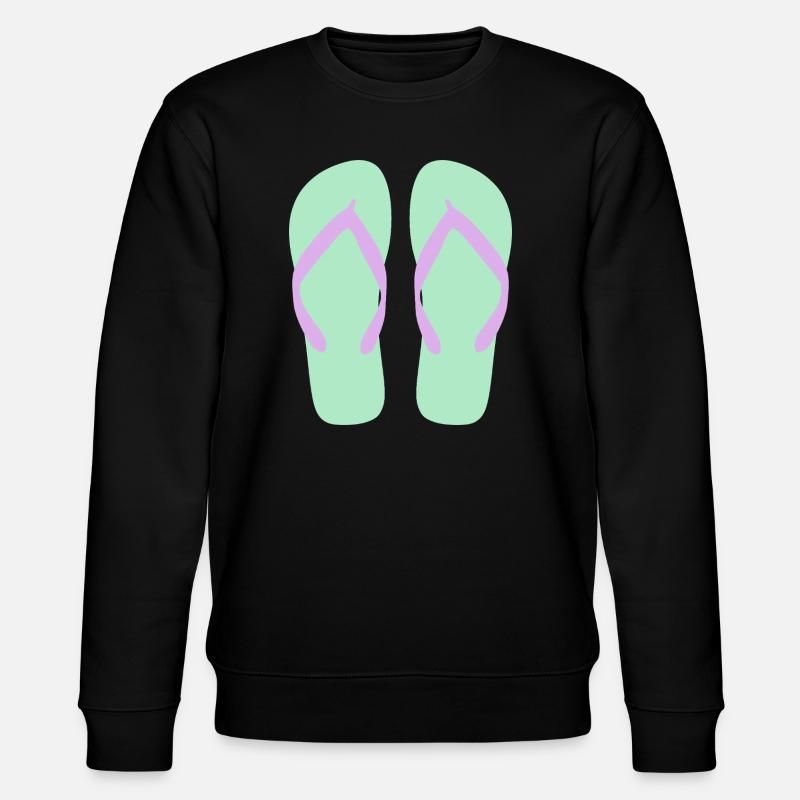Mint Flip Flops Lavender Straps - Stanley/Stella CHANGER Unisex Organic Sweatshirt - black