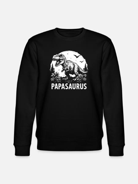Papasaurus Strong Dad GiftT-Rex Dad Cool - Stanley/Stella CHANGER Unisex Organic Sweatshirt - black