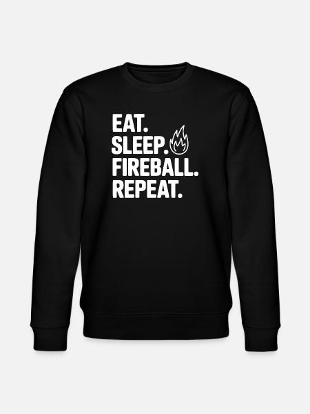 Eat. Sleep. Fireball. Repeat. - Stanley/Stella CHANGER Unisex Organic Sweatshirt - black
