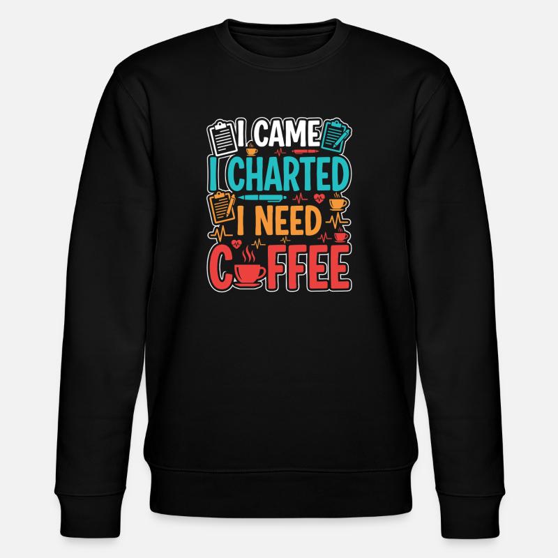 Nachtschicht-krankenschwester, Müde - Stanley/Stella Unisex Bio-Sweatshirt CHANGER  - Schwarz