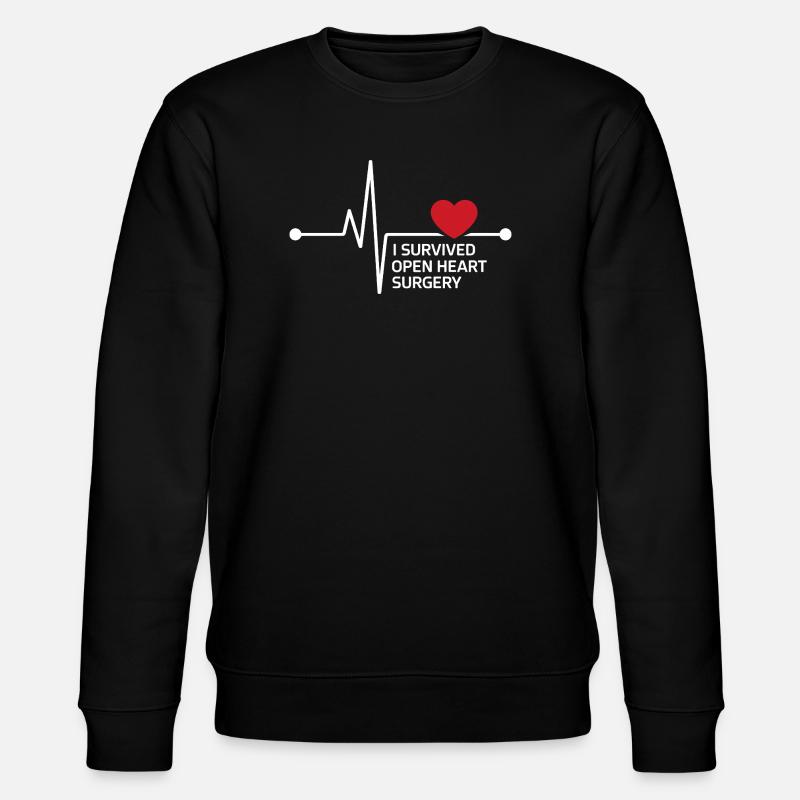I Survived Open Heart Surgery - Stanley/Stella CHANGER Unisex Organic Sweatshirt - black