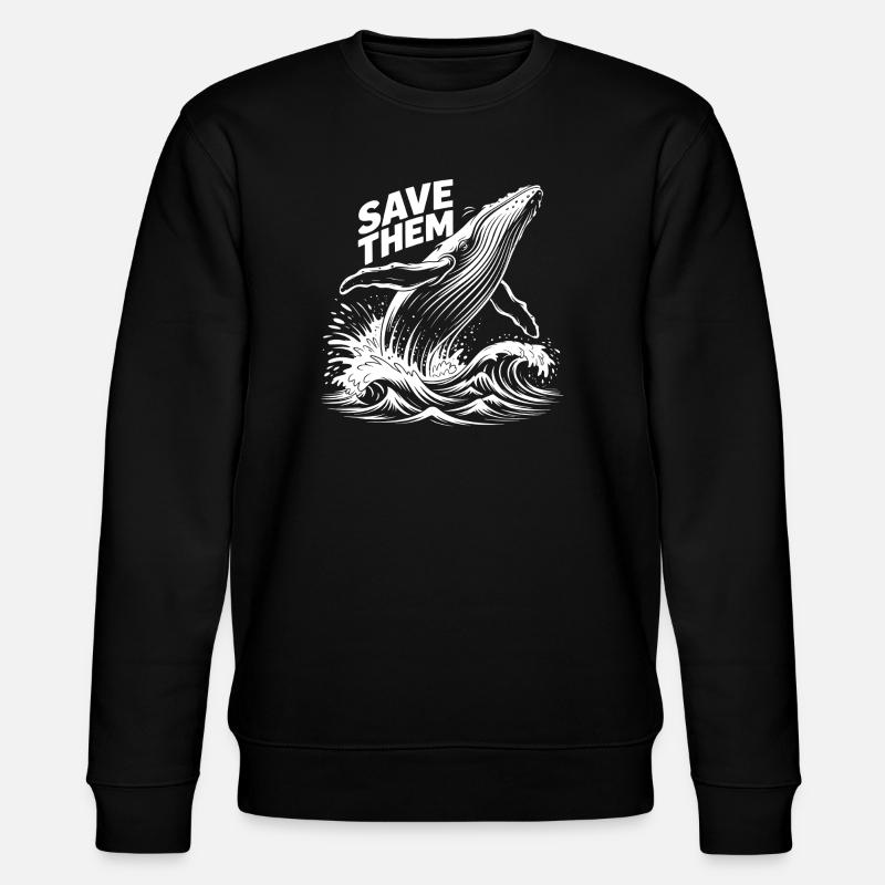 Sauvez les baleines - Sweat bio CHANGER Stanley/Stella Unisexe - noir
