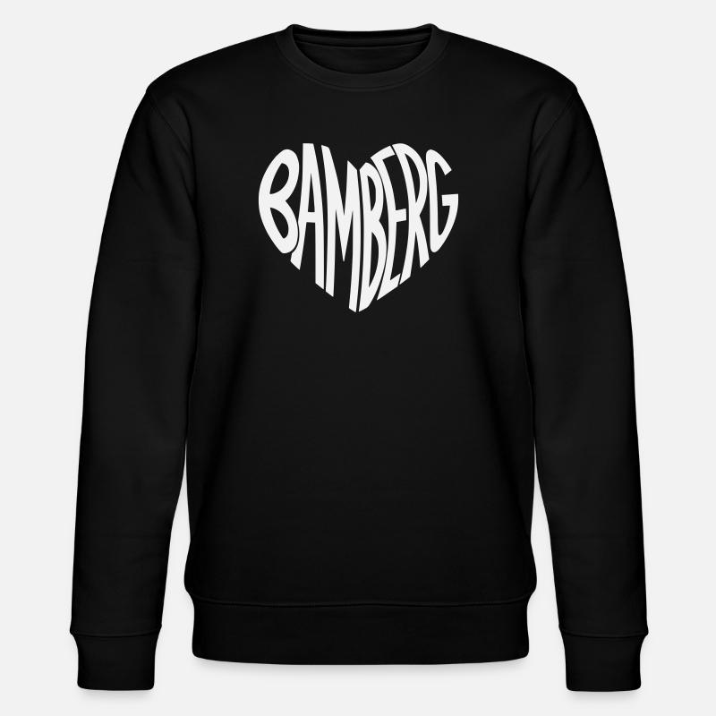 Bamberg Herz Typo - Stanley/Stella Unisex Bio-Sweatshirt CHANGER  - Schwarz