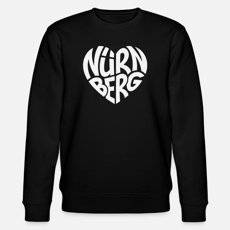 Nurnberg Herz Schriftzug - Stanley/Stella Unisex Bio-Sweatshirt CHANGER  - Schwarz