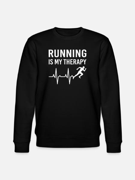 Running Is Therapy Running T-Shirt - Stanley/Stella CHANGER Unisex Organic Sweatshirt - black