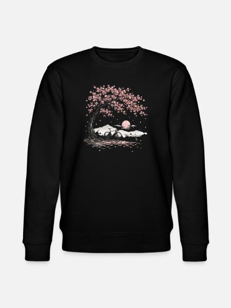 Cherry Blossom Cherry Tree Bicycle - Stanley/Stella CHANGER Unisex Organic Sweatshirt - black