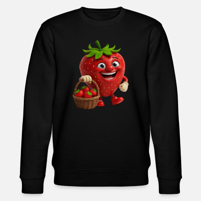 Fraise avec visage - Sweat bio CHANGER Stanley/Stella Unisexe - noir